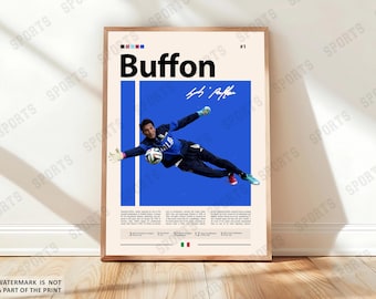 Gianluigi Buffon Poster, Italian Soccer Poster, Sports Poster, Soccer Fans, Soccer Wall Art, Sports Bedroom Posters
