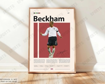 David Beckham Poster, Manchester Soccer Poster, Sports Poster, Soccer Fans, Soccer Wall Art, Sports Bedroom Posters