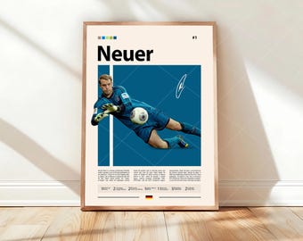Manuel Neuer Poster, Munich Soccer Poster, Sports Poster, Soccer Fans, Soccer Wall Art, Sports Bedroom Posters