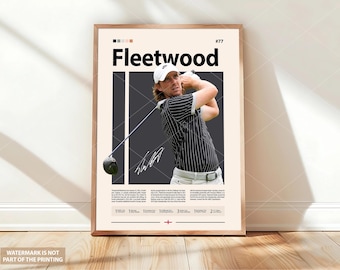 Tommy Fleetwood Poster, Golf Player Poster, Sports Poster, Golf Fans, Golf Wall Art, Sports Bedroom Posters