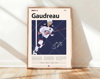Johnny Gaudreau Poster, Columbus Hockey Poster, Sports Poster, Hockey Fans, Hockey Wall Art, Sports Bedroom Posters