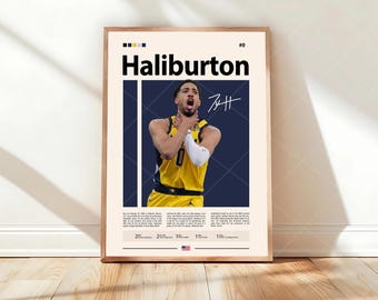 Tyrese Haliburton Poster, Basketball Player Wall Art, Athlete Print, Sports Decor, Minimalist Bedroom Poster, Modern Art Gift