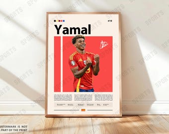 Lamine Yamal Poster, Barcelona Soccer Poster, Sports Poster, Soccer Fans, Soccer Wall Art, Sports Bedroom Posters