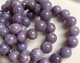 Grape Agate 11mm - 12mm • Handmade Crystal Bead Bracelet