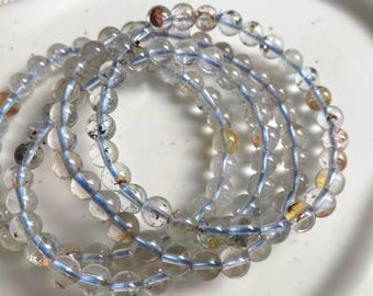 6mm Untreated Blue Topaz Bracelet • Custom Made Sizing