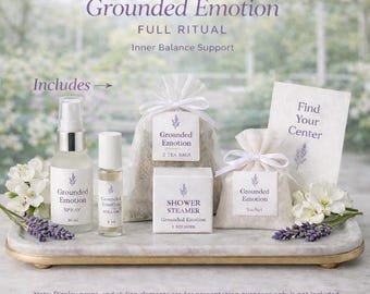 Grounded Emotion Full Ritual Kit | Inner Balance, Stress Relief Spray, Tea, Sachet