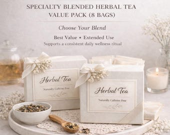 10 Herbal Tea Bags | Specialty Blended Herbal Tea | Choose Your Blend | Caffeine-Free Wellness Tea | Calm Focus Energy Sleep