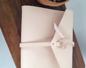 Custom Portfolio in Natural Leather with thick tie closure