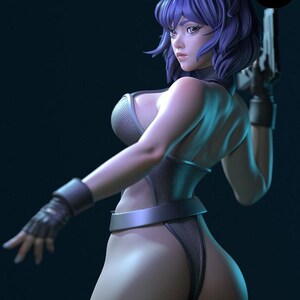 Motoko Kusanagi Figure – Ghost in the Shell Inspired Cyborg Statue – 16K Resin 3D Printed Model – Cyberpunk Collectible