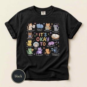 Comfort Colors® It's Okay To Be Different Shirt, Neurodivergent Gift, Autistic Cat Shirt, Autism Acceptance Tee, Stimming Shirt Black