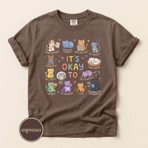 Comfort Colors® It's Okay To Be Different Shirt, Neurodivergent Gift, Autistic Cat Shirt, Autism Acceptance Tee, Stimming Shirt Espresso