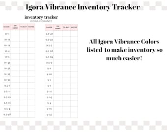 Rastreador de inventario de Igora Vibrance