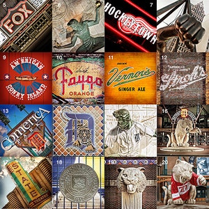 DETROIT Hardboard Masonite Drink Coasters - YOU CHOOSE ( Set of Six )