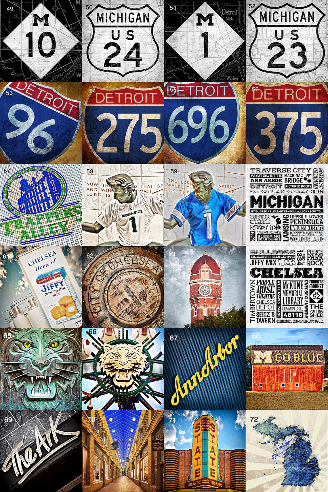 Set of 4 Mix or Match DETROIT Tumbled Stone Drink Coasters Etsy