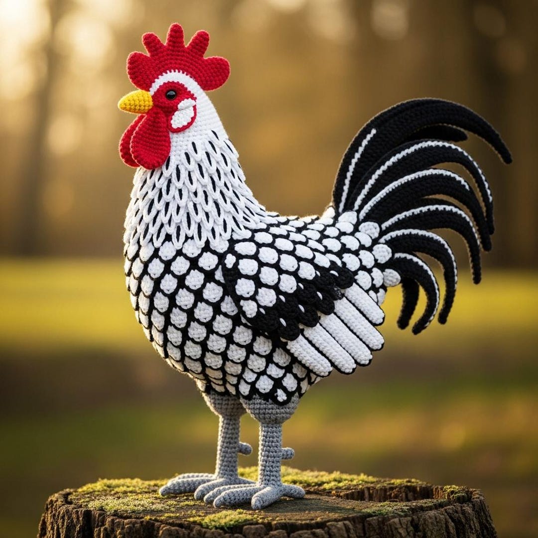 Rooster Patterns Realistic Rooster Pattern - Crochet Farmhouse Amigurumi Bird PDF ...