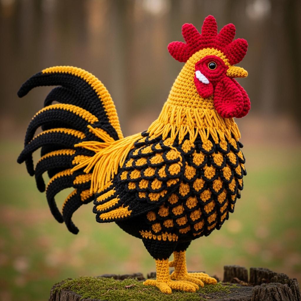 Rooster Patterns Realistic Rooster Pattern - Crochet Farmhouse Amigurumi Bird PDF ...