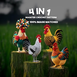 Realistic Rooster Pattern - Crochet Farmhouse Amigurumi Bird PDF Download , Roosters Patterns, Rooster Crochet