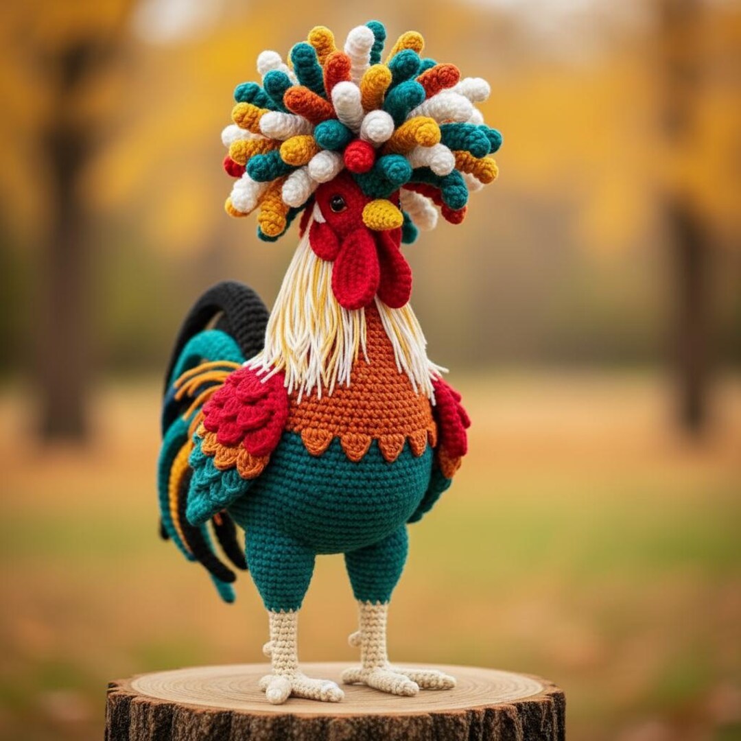 Rooster Patterns Realistic Rooster Pattern - Crochet Farmhouse Amigurumi Bird PDF ...
