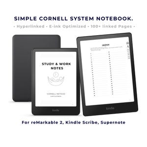 Digital Notebook Cornell System reMarkable 2 Kindle Scribe Supernote iPad  Goodnotes