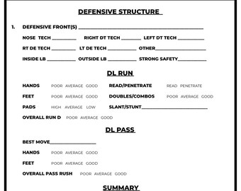 Position Film Study Checklists (All Positions - Ready to Use)