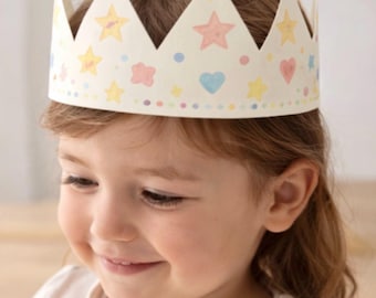 Corona de cumpleaños infantil en PDF | Plantilla de corona imprimible | Manualidad de cumpleaños infantil | Corona de cumpleaños imprimible