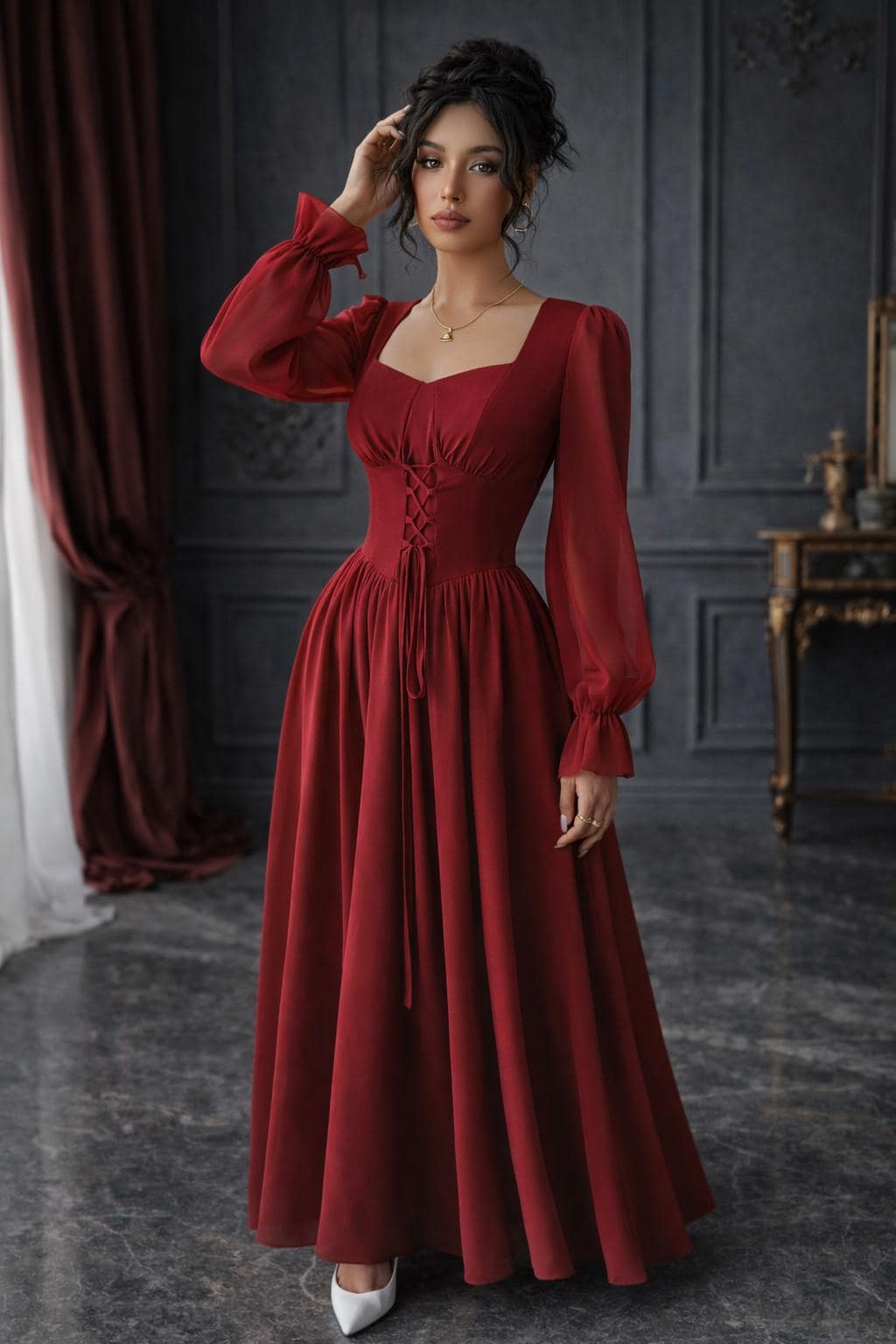 sachin and babi light blue dress floral dress for women sexy dress for women body fit fairy dress midi dress  for women trendy korean dress for women backless dress off shoulder dress  plus size dress vintage dress for women formal main image 0