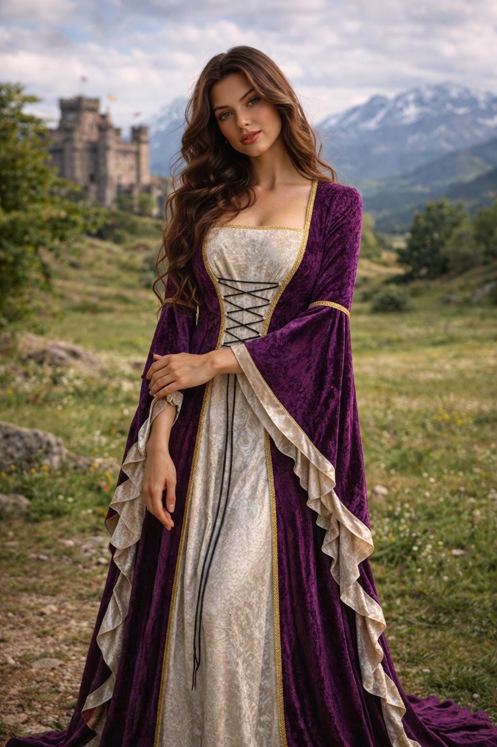 gold medieval wedding dress Candlelight Medieval Inspired Wedding Dress circa 1940s
