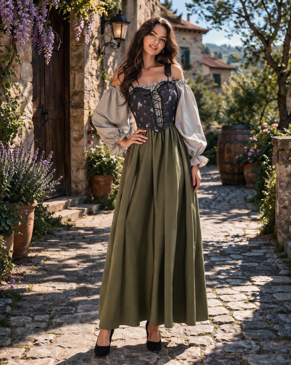 Green Peasant Dress - Etsy Canada