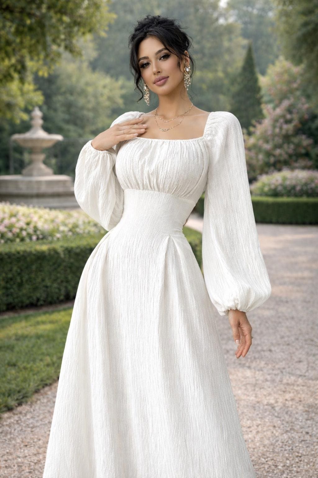 White Modest Engagement Dress - Etsy White Modest Engagement Dress - Etsy