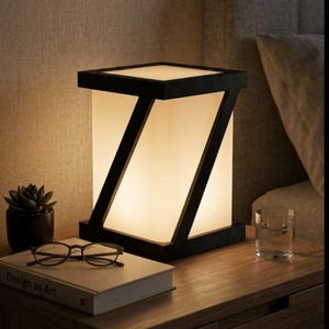 Lámpara LED Geométrica Estilo nórdico - Luz de Noche Moderna para Escritorio Gamer - Decoración Industrial Minimalista Oficina  personalible