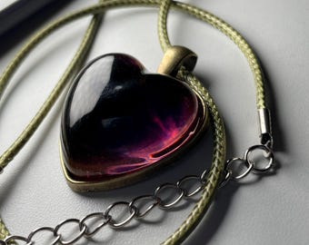 Midnight Nebula Heart Necklace