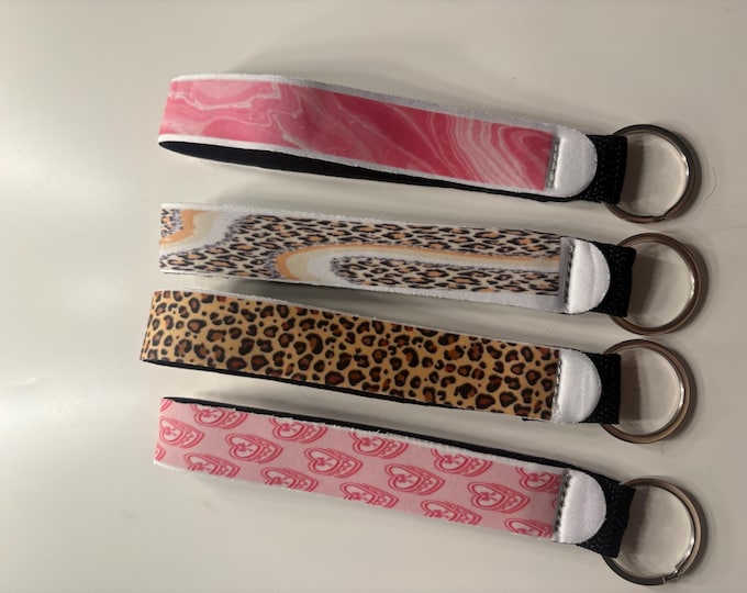 Featured listing image: Customizable Wristlet Keychains: Leopard, Marble, Heart Print and more!