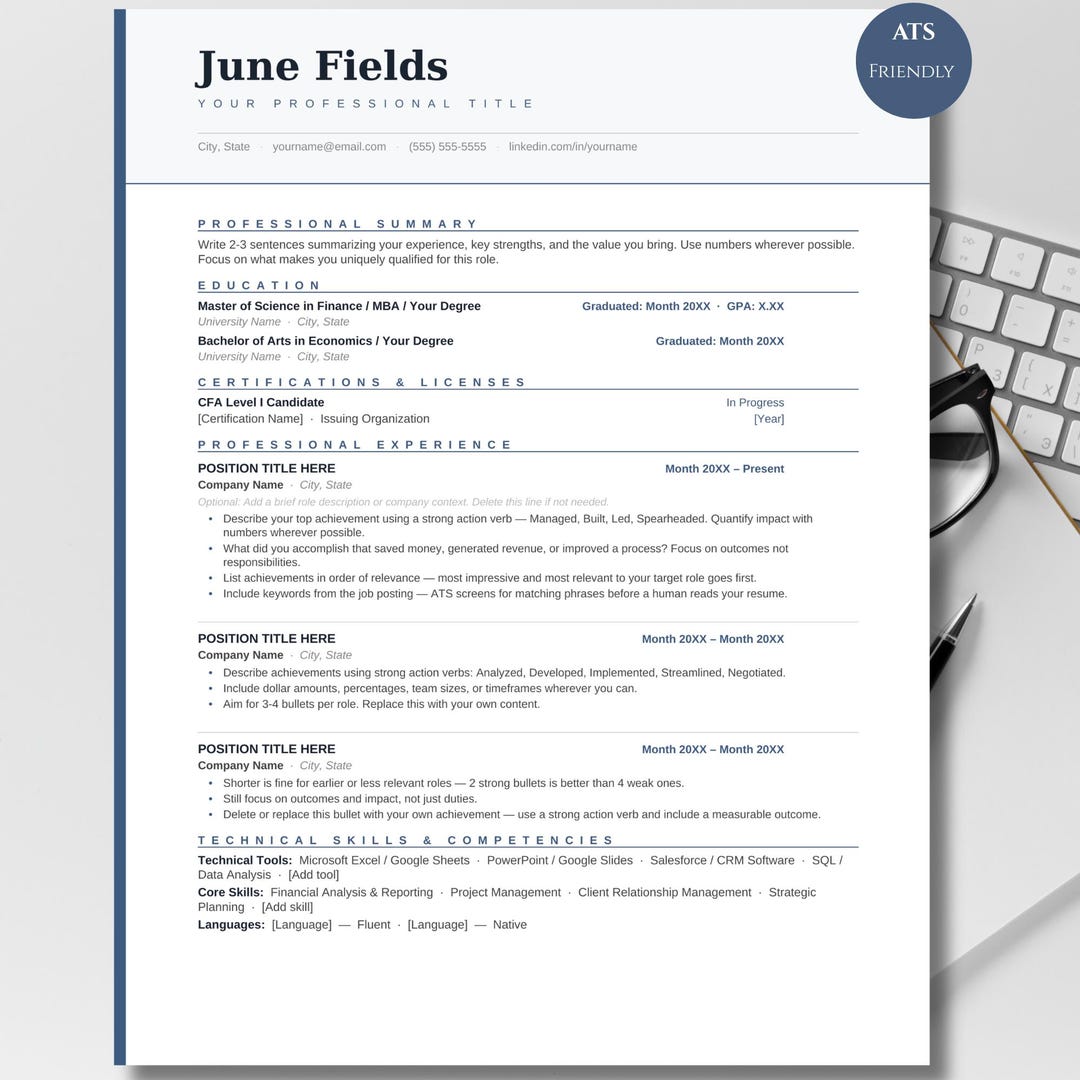 ATS Friendly Resume Template Bundle | Professional Resume Cover Letter ...