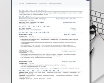 ATS Friendly Resume Template Bundle | Professional Resume Cover Letter References | Editable Word | Instant Download