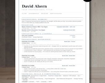 ATS Friendly Resume Template Bundle | Professional Resume Cover Letter References | Editable Word | Instant Download