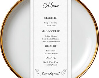 Elegant Dinner Menu Template | Minimalist Event Card (Canva Download)