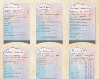 Editable Baby Shower Games Bundle | 6 Printable Party Activities (5x7 inches)