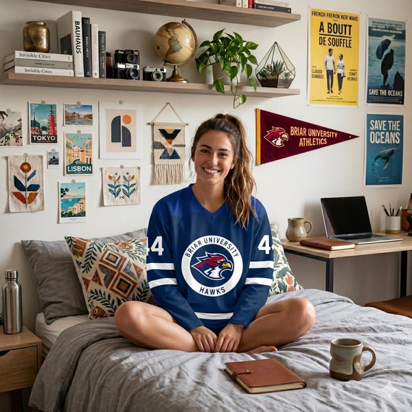 Navy Briar U Hockey Jersey - Graham 44, Off Campus BookTok Merch, Romance Reader Gift, Bookish Apparel, Briar Hawks Sweatshirt 2026