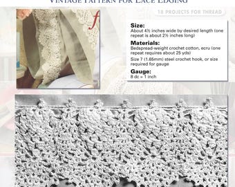 Serenity Edging - Vintage Crochet Lace Pattern, Border Stitch (Digital Download)