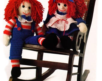 Betsy and Billy Doll Set - Vintage Crochet Pattern, Dress-Up Toys (Digital Download)