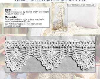 Tranquility Edging - Vintage Crochet Lace Pattern, Border Stitch (Digital Download)