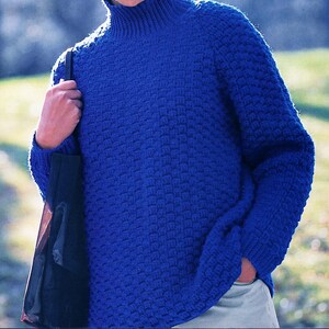 Korbgeflecht Rollkragenpullover - Vintage Häkelanleitung (Digital Download)
