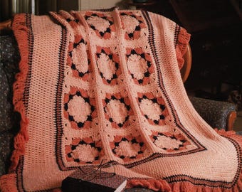 Lush and Lovely Afghan - Crochet Pattern, Granny Square Scrap Blanket (Digital Download)