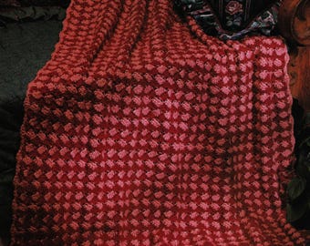 Wine and Roses Afghan - Crochet Pattern, Colorwork Blanket (Digital Download)