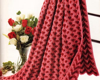 Sweetheart Ripple Afghan - Crochet Pattern, Reversible Design (Digital Download)