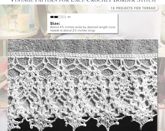 Splendor Edging - Vintage Crochet Lace Pattern, Border Stitch (Digital Download)