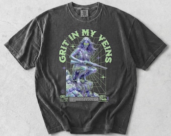 T-shirt Vaporwave Cowgirl Grit / T-shirt Y2K Grunge Western Edgy Streetwear