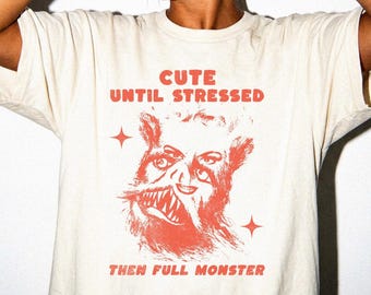 Maglietta Comfort Colors® Monster Transformation / Maglietta grafica Y2K Grunge Werewolf