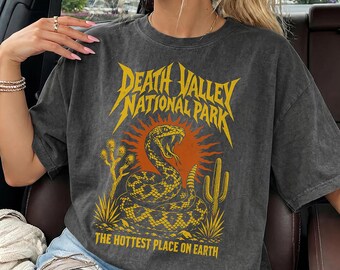 Death Valley National Park Rattlesnake T-shirt | Desert Metal Music Road trip California Gift | Comfort Colors Camping Retro Travel Tee |