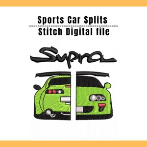 Sports Car Split Embroidery Design | JDM Racing Machine File